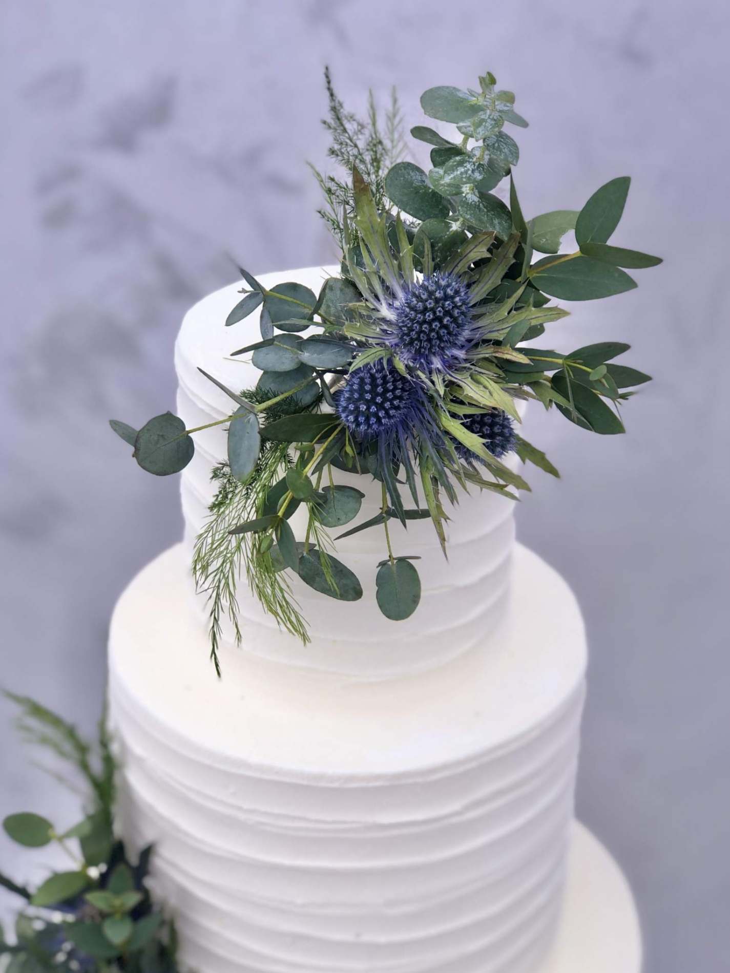 Textured Buttercream 4 Tier with Thistles | Wedding Cakes