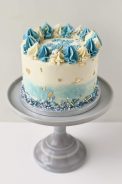 Blue and Gold Sprinkles Layer Cake