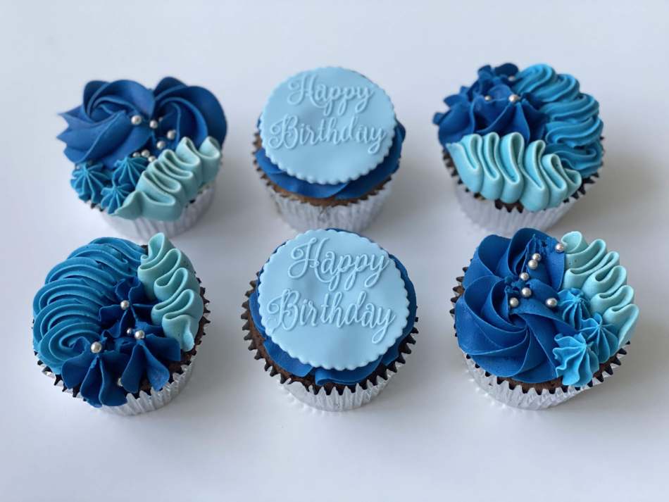 New Baby Boy Blue Cupcakes Delivered
