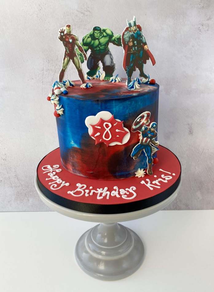 Avengers Theme 2 Tier Cake | bakehoney.com