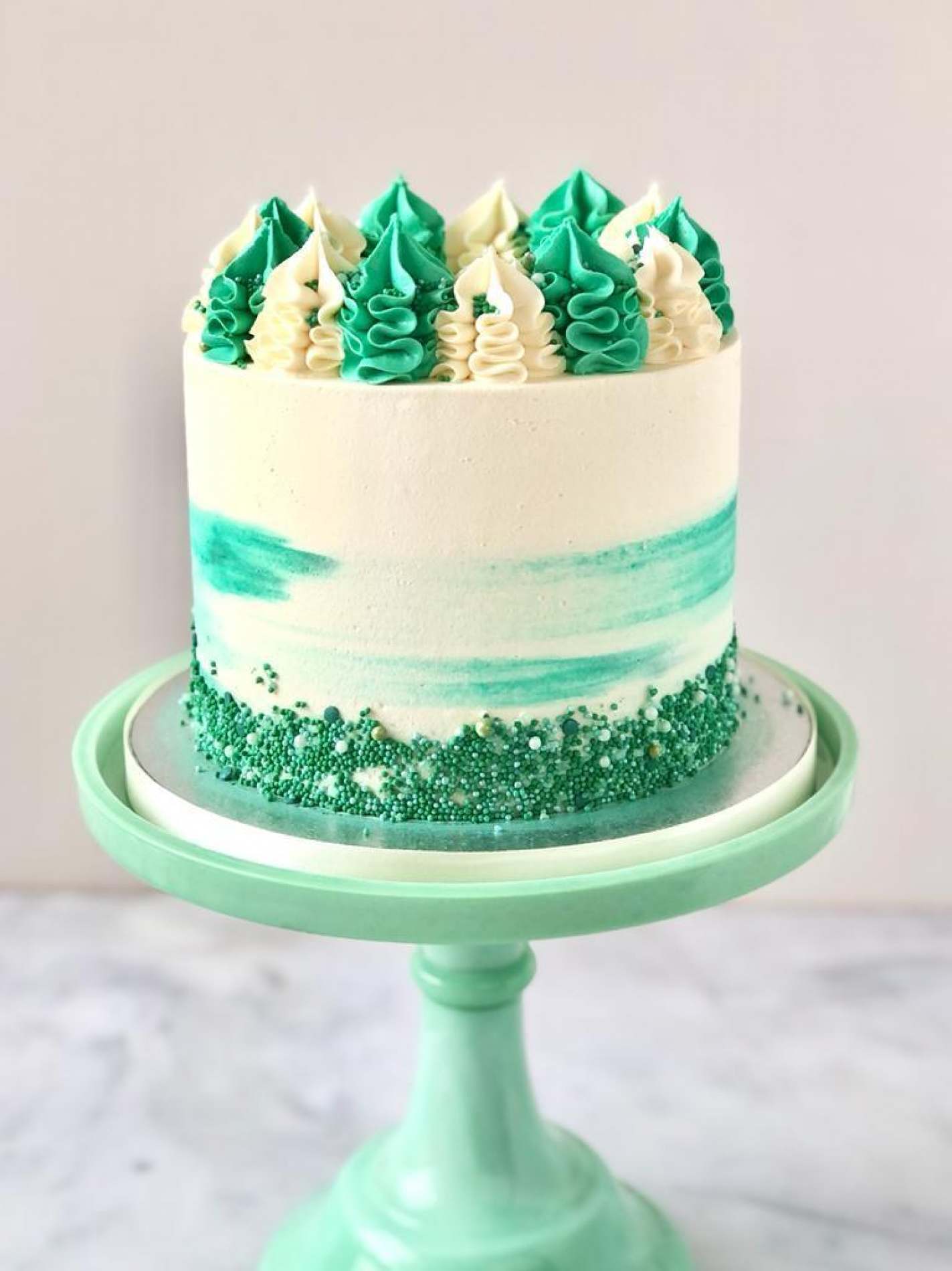 Green Sprinkles Layer Cake 