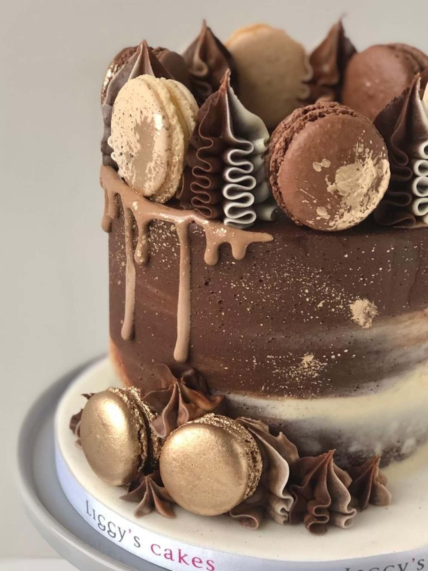 Choc and Gold Macs Layer cake | Buttercream