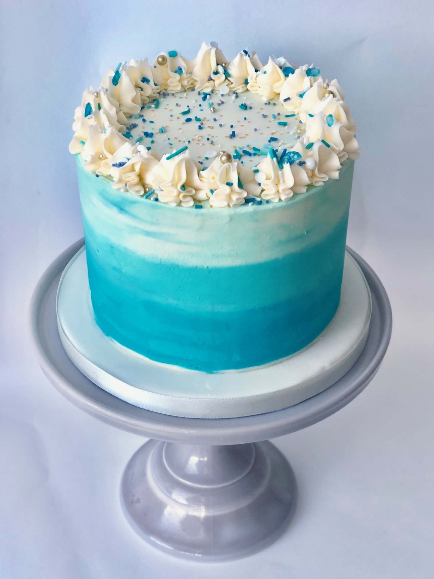 Blue Stripe Layer Cake | Celebrations