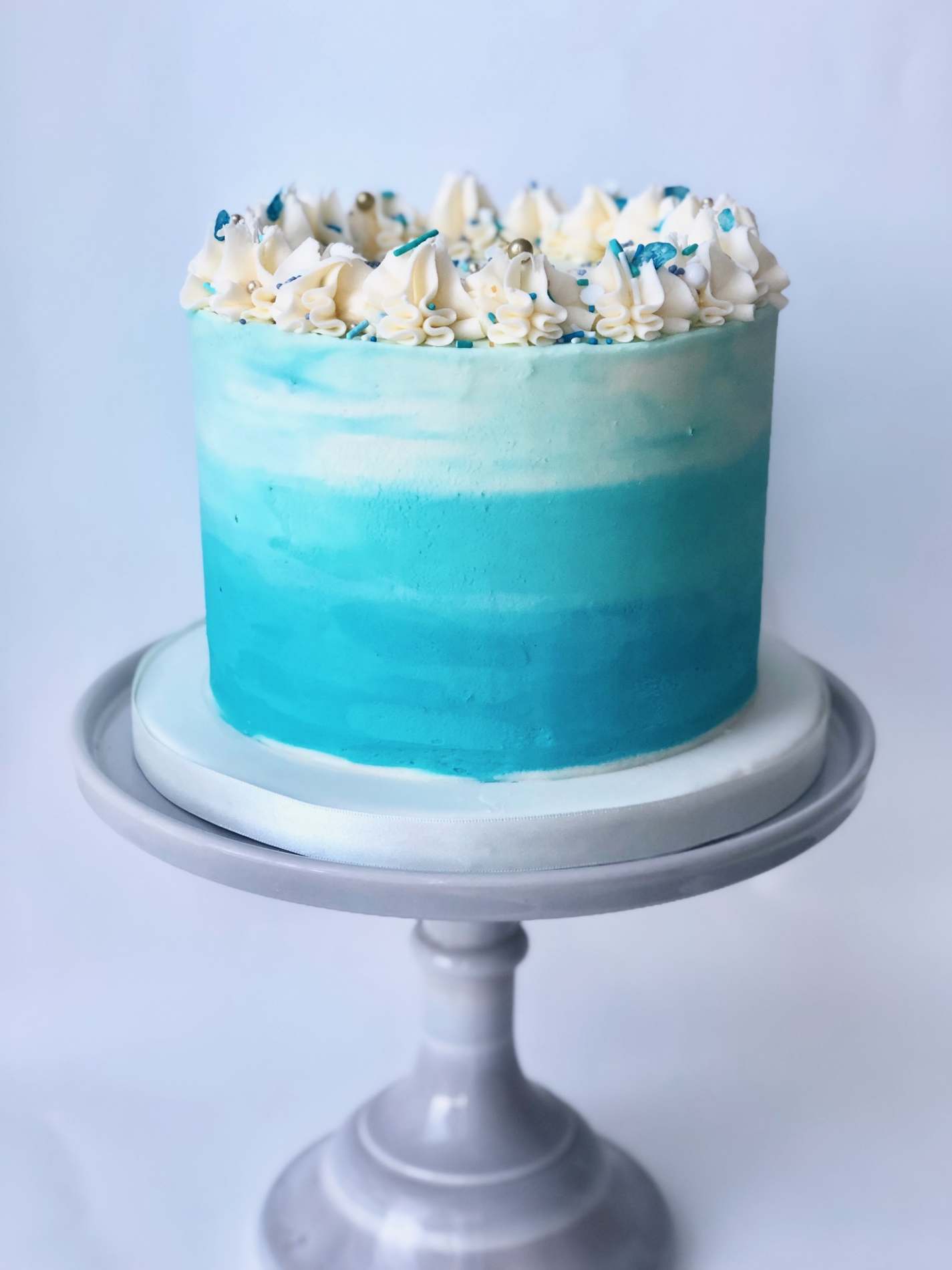 Blue Stripe Layer Cake | Celebrations