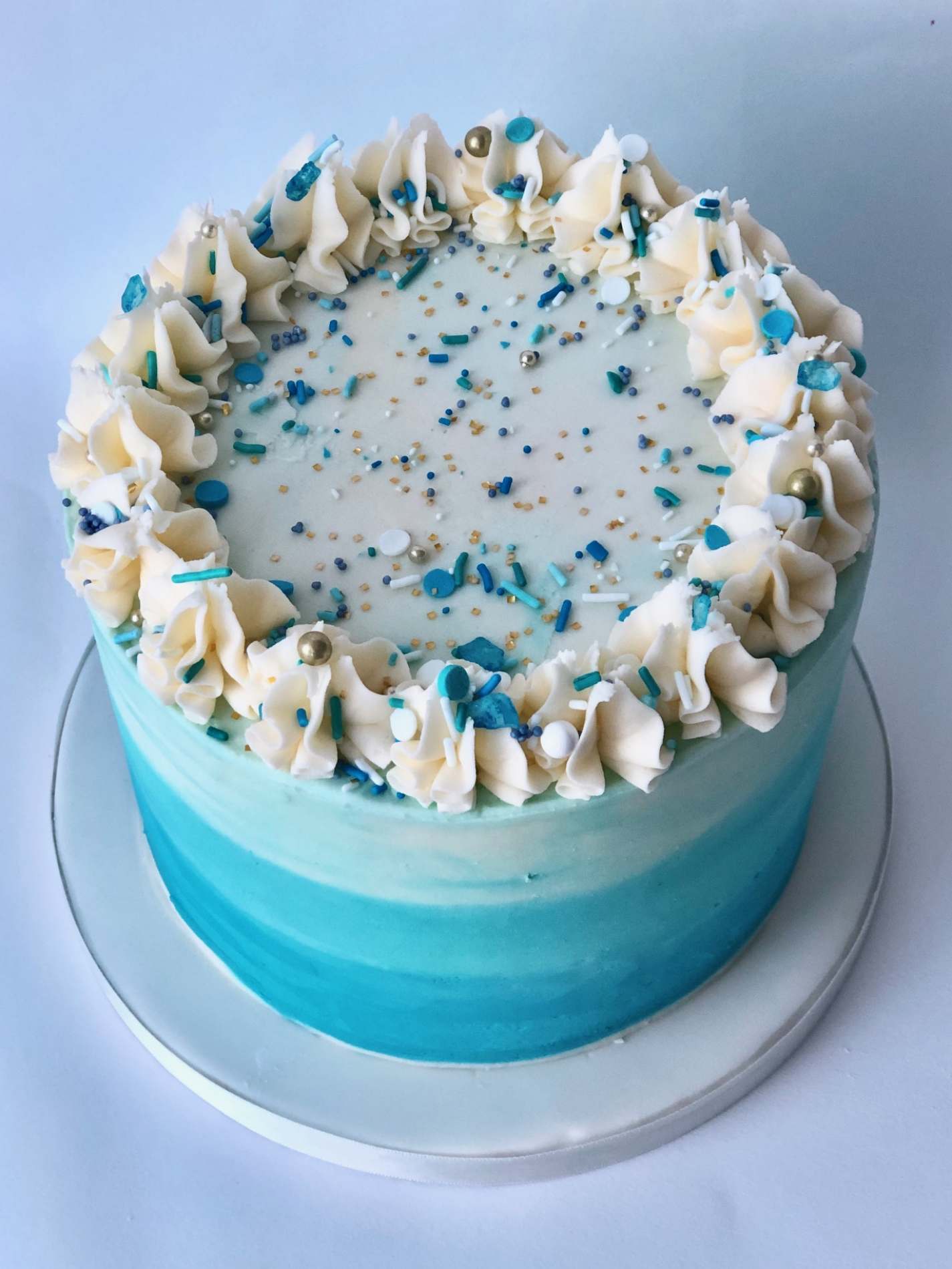 Blue Stripe Layer Cake | Celebrations