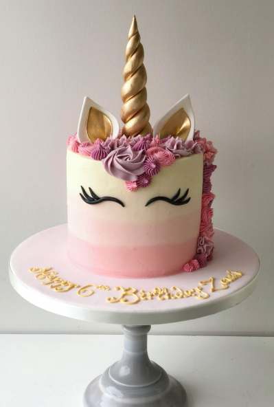 Pink & Gold Unicorn cake | Celebration cakes