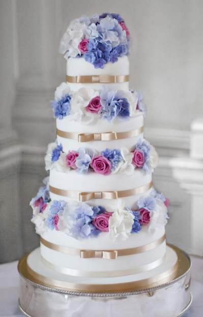 Fresh Hydrangeas in Blue & Pink | Wedding Cakes